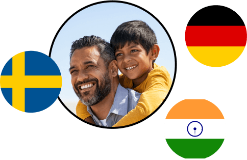 Woman and man smiling