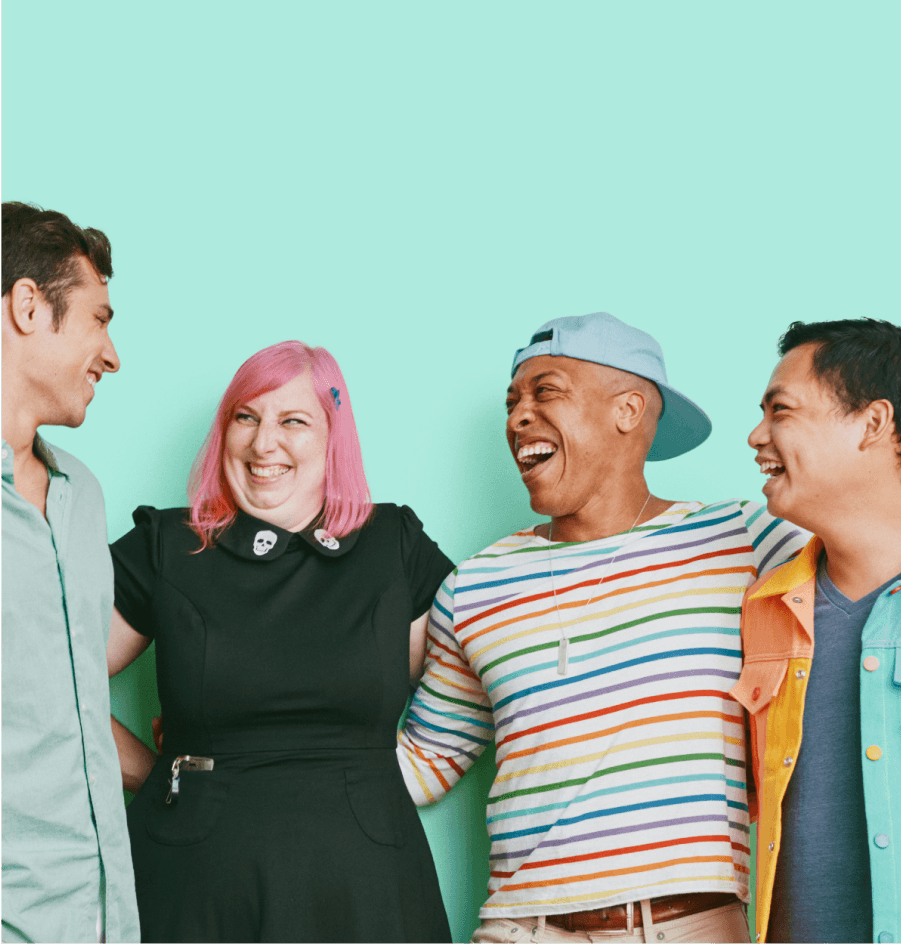 Diverse team members collaborating